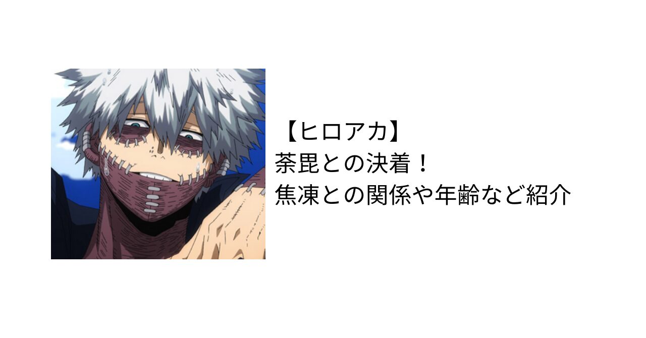 【ヒロアカ】轟と荼毘の決着！焦凍との関係や個性、年齢は？