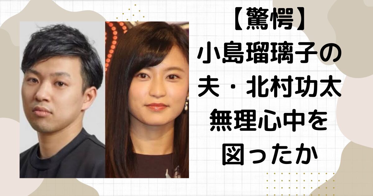 【驚愕】小島瑠璃子の夫（北村功太）の年収がヤバい？何があった？